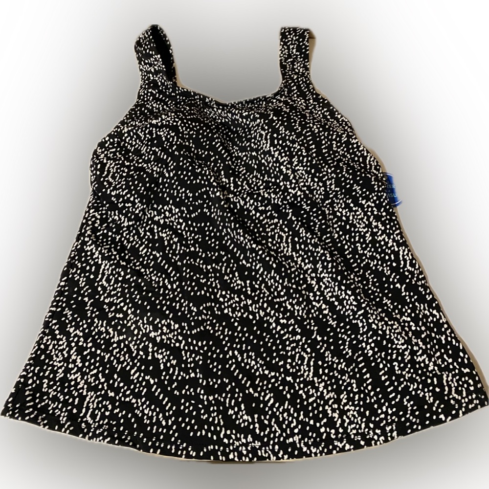 Swimsuits For All- Black and White Poka Dots swimsuit top- size 12, NWT